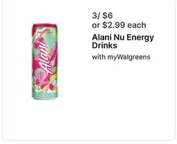 Walgreens Alani Nu Energy Drinks offer