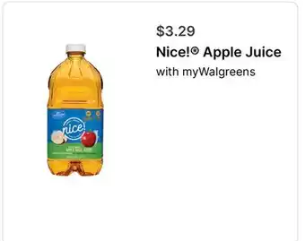 Walgreens Nice! Apple Juice offer