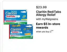 Walgreens Claritin RediTabs Allergy Relief offer