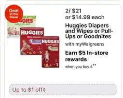 Walgreens Huggies Diapers and Wipes or Pull-Ups or Goodnites offer