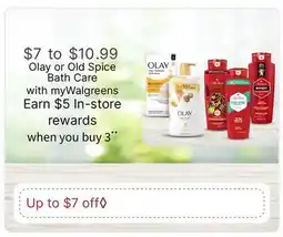 Walgreens Olay or Old Spice Bath Care offer