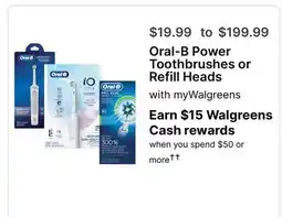 Walgreens Oral-B Power Toothbrushes or Refill offer