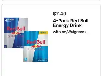 Walgreens 4 - Pack Red Bull Energy Drink offer