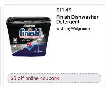 Walgreens Finish Dishwasher Detergent offer
