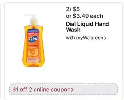 Walgreens Dial Liquid Hand Wash offer