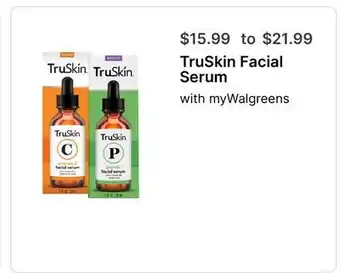 Walgreens TruSkin Facial Serum offer