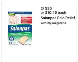 Walgreens Salonpas Pain Relief offer