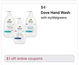 Walgreens Dove Hand Wash with offer
