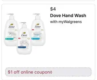 Walgreens Dove Hand Wash with offer