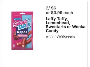 Walgreens Laffy Taffy, Lemonhead, Sweetarts or Wonka Candy offer
