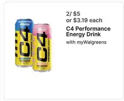 Walgreens C4 Performance Energy Drink offer