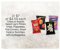 Walgreens Lay's Potato Chips, Poppables, Pop Corners, Smart Food or Sunchips offer