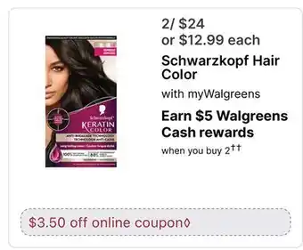 Walgreens Schwarzkopf Hair Color offer