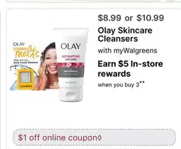 Walgreens Olay Skincare Cleansers offer