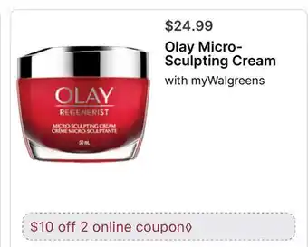 Walgreens Olay Micro-Sculpting Cream offer