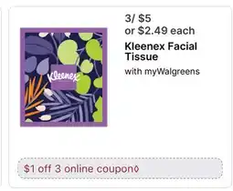 Walgreens Kleenex Facial Tissue offer