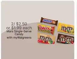 Walgreens Mars Single-Serve Candy offer