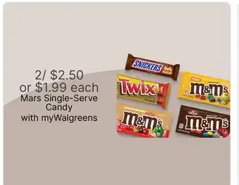 Walgreens Mars Single-Serve Candy offer