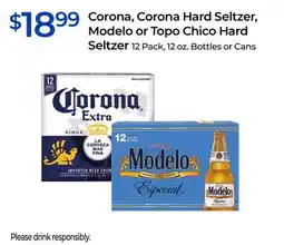 Rite Aid Corona, Corona Hard Seltzer, Modelo or Topo Chico Hard Seltzer offer