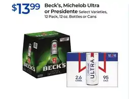 Rite Aid Beck's, Michelob Ultra or Presidente offer
