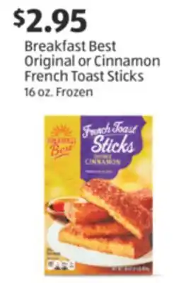Aldi Breakfast Best Original or Cinnamon French Toast Sticks offer