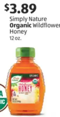Aldi Simply Nature Organic Wildflower Honey offer