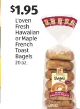 Aldi L'oven Fresh Hawaiian or Maple French Toast Bagels offer