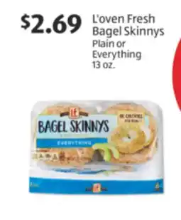 Aldi L'oven Fresh Bagel Skinnys offer
