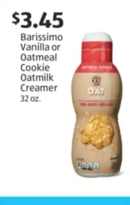 Aldi Barissimo Vanilla or Oatmeal Cookie Oatmilk Creamer offer