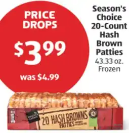 Aldi Season's Choice 20-Count Hash Brown Patties offer