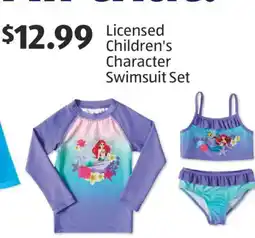 Aldi Licensed Children's Character Swimsuit Set offer