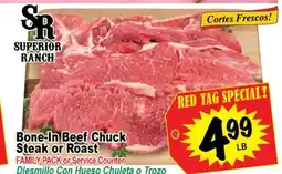Superior Grocers Bone-In Beef Chuck Steak or Roast offer