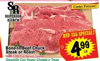 Superior Grocers Bone-In Beef Chuck Steak or Roast offer