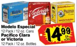 Superior Grocers Modelo Especial 12 Pack / 12 oz. Cans., Pacifico Clara or Victoria 12 Pack / 12 oz. Bottles offer