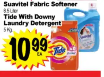 Superior Grocers Suavitel Fabric Softener 8.5 Liter, Tide With Downy Laundry Detergent 5 Kg offer