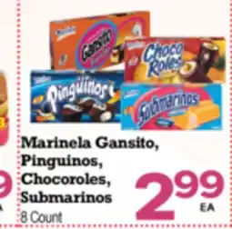 Superior Grocers Marinela Gansito, Pinguinos Chocoroles, Submarinos offer