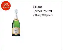 Walgreens Korbel, 750ml offer