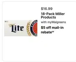 Walgreens 18-Pack Miller Products offer