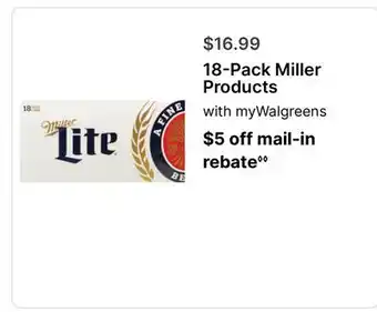 Walgreens 18-Pack Miller Products offer
