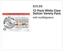 Walgreens 12-Pack White Claw Seltzer Variety Pack offer