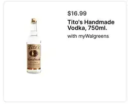 Walgreens Tito's Handmade Vodka, 750ml offer