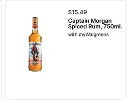 Walgreens Captain Morgan Spiced Rum, 750ml offer