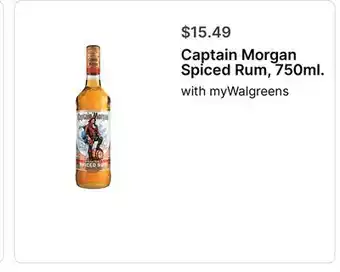 Walgreens Captain Morgan Spiced Rum, 750ml offer
