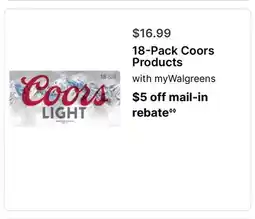 Walgreens 18-Pack Coors Products offer