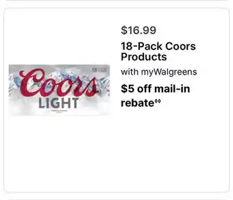 Walgreens 18-Pack Coors Products offer