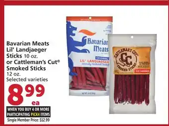 Vons Bavarian Meats Lil' Landjaeger Sticks 10 oz. or Cattleman's Cut Smoked Sticks 12 oz offer