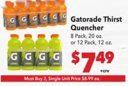 Vallarta Supermarkets Gatorade Thirst Quencher offer
