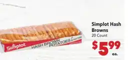 Vallarta Supermarkets Simplot Hash Browns offer
