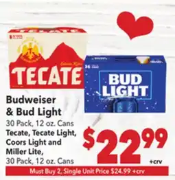 Vallarta Supermarkets Budweiser & Bud Light offer