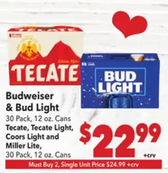Vallarta Supermarkets Budweiser & Bud Light offer